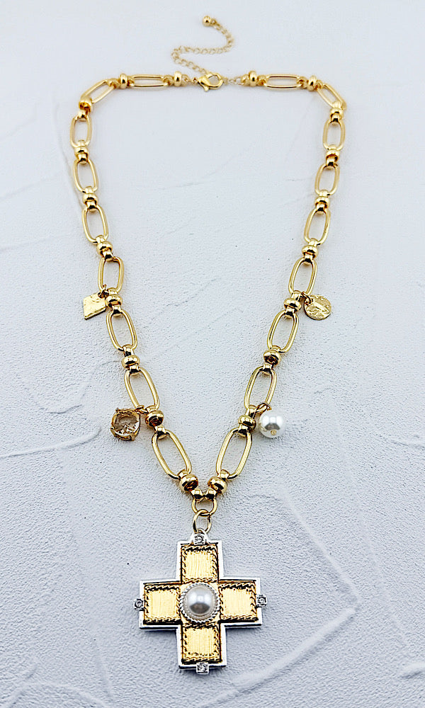 Farrah Cross Charm Necklace