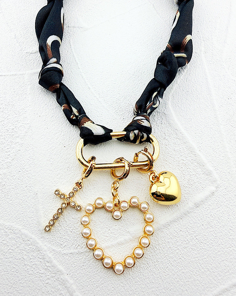 Collins Black Scarf Necklace