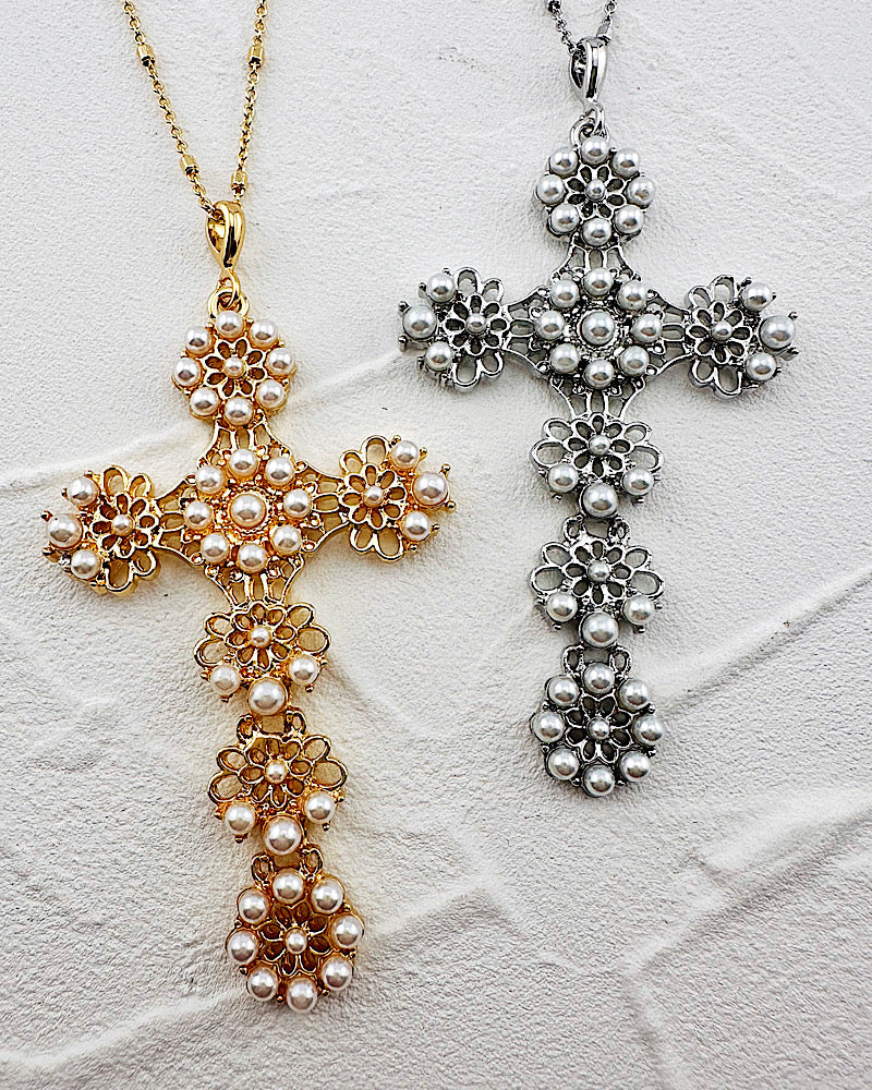 Grace Flower Cross Necklace