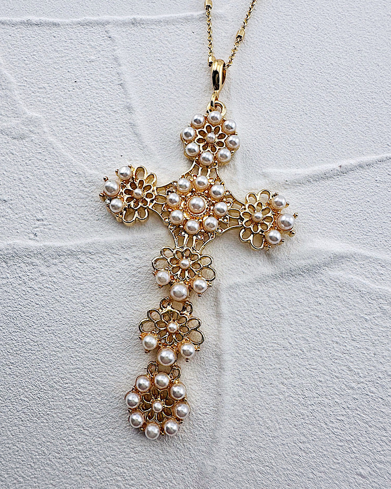 Grace Flower Cross Necklace