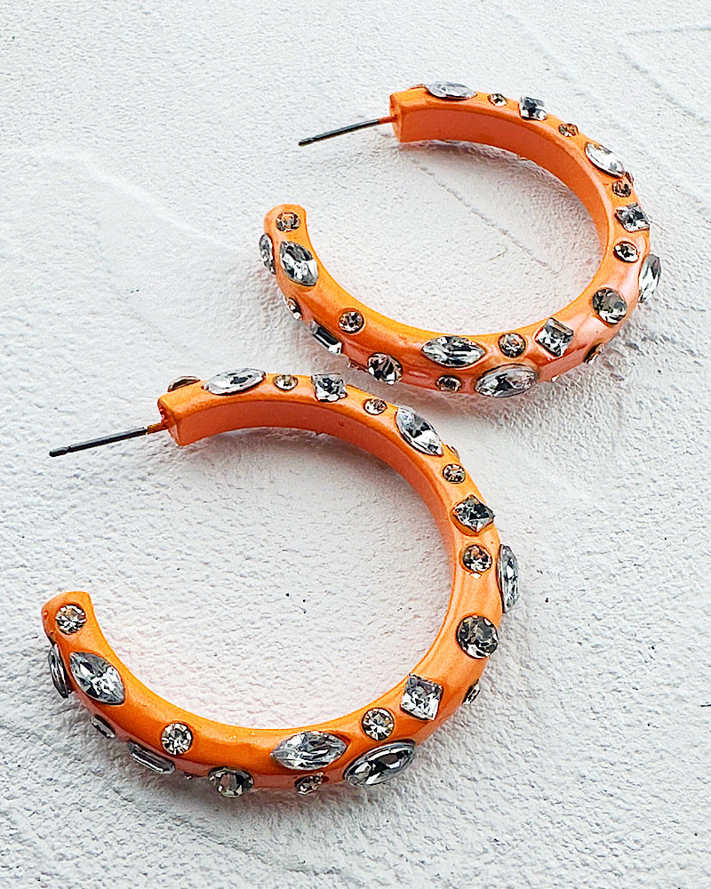 Jessa Medium Sparkle Hoops