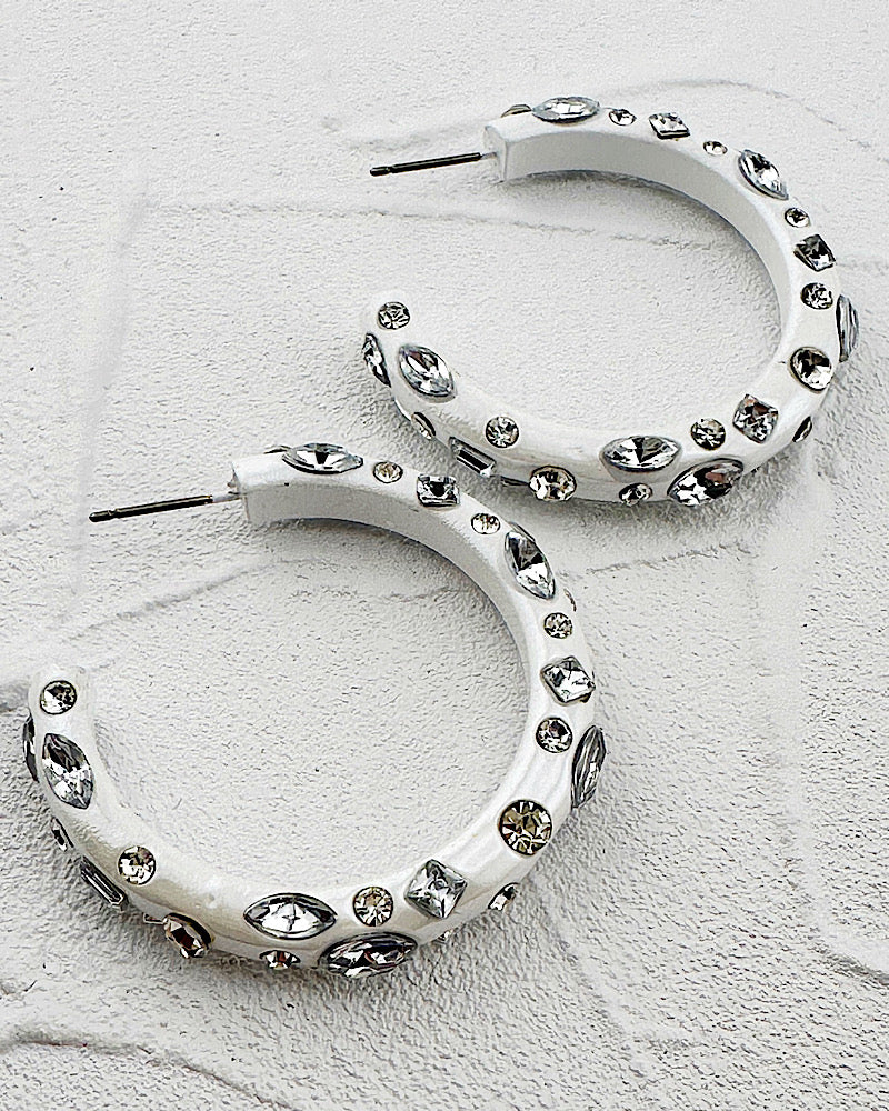 Jessa Medium Sparkle Hoops