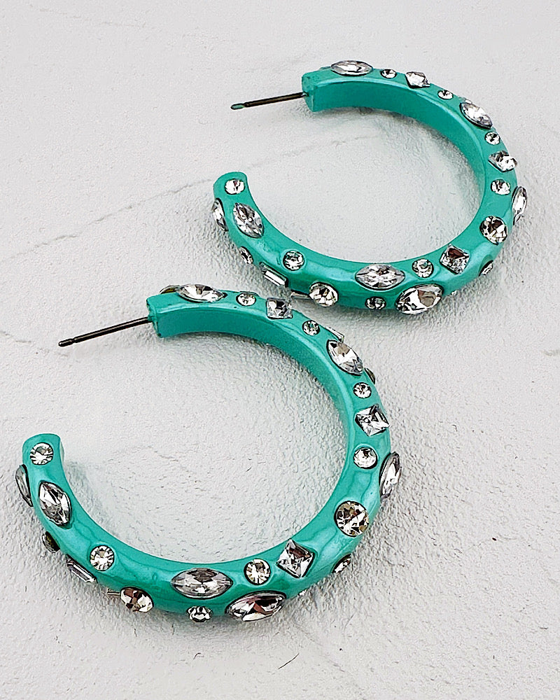 Jessa Medium Sparkle Hoops