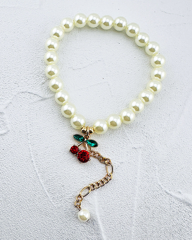 Cherry Picked Pearl Bracelet