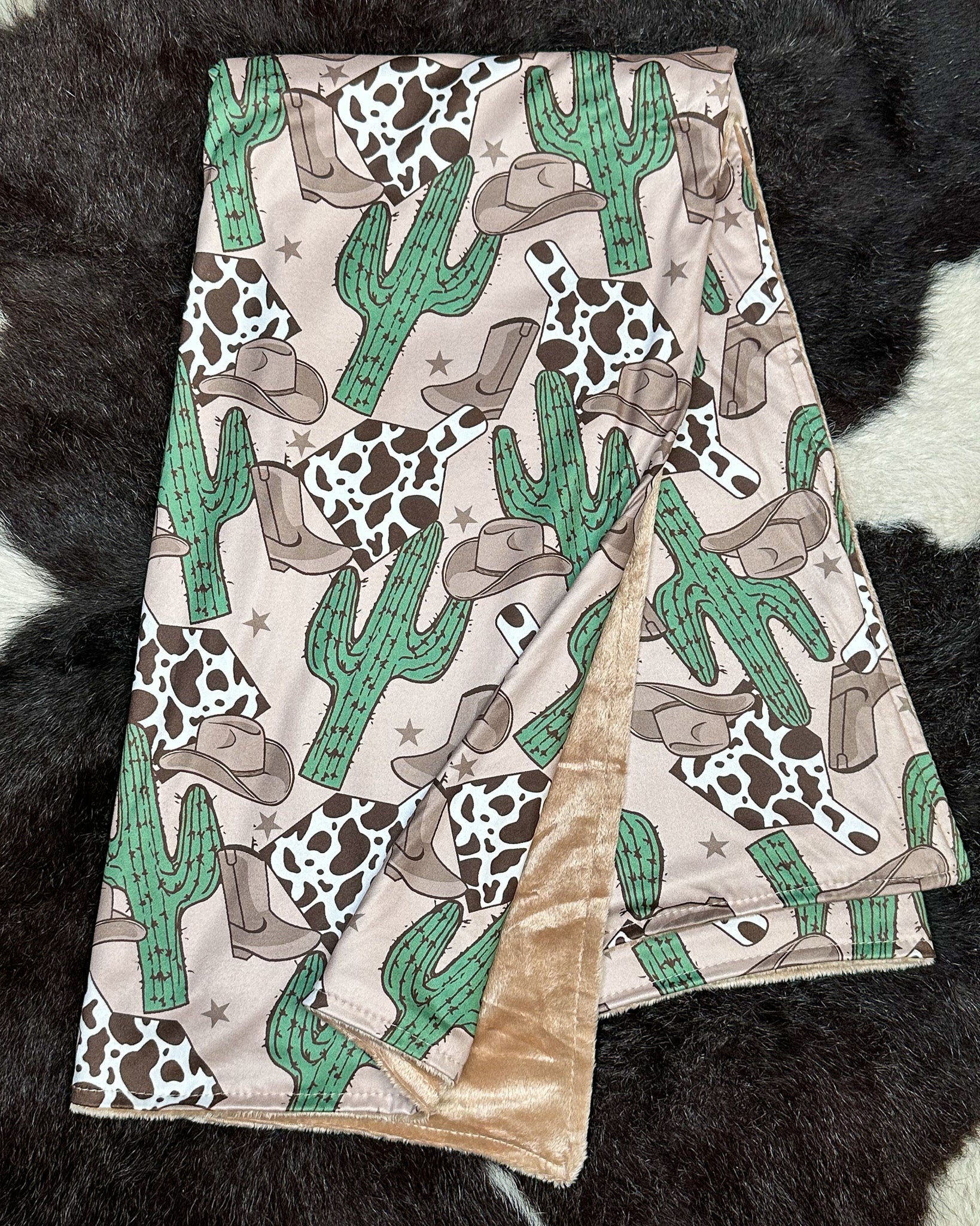 Cactus Cowboy Minky Blanket