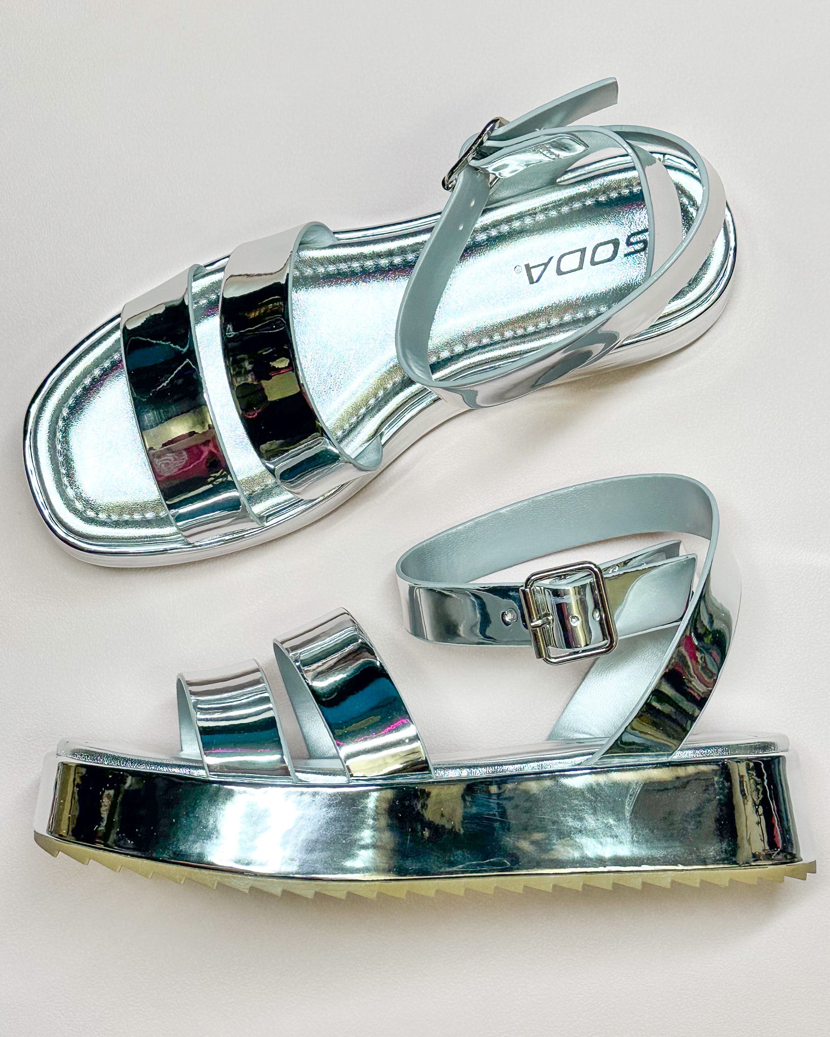 Soleful Steps Silver Platform Sandals