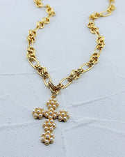 Pretty In Pearls Cross Necklace