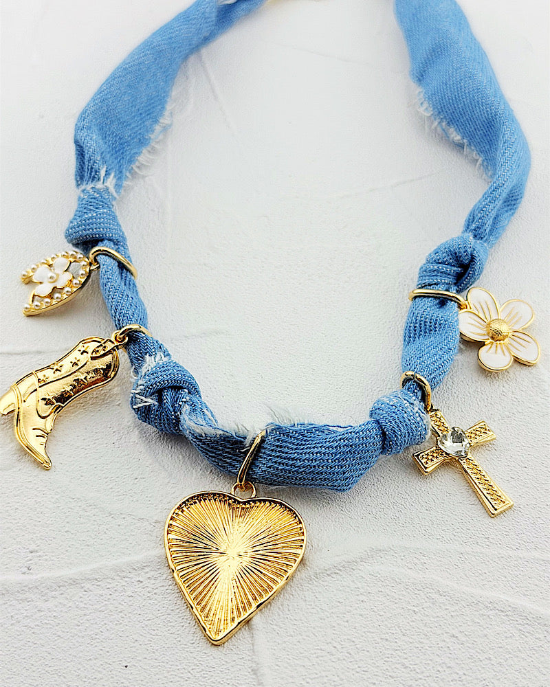 Denim Darling Charm Necklace