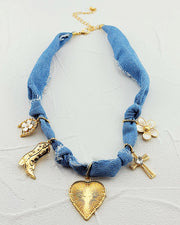 Denim Darling Charm Necklace