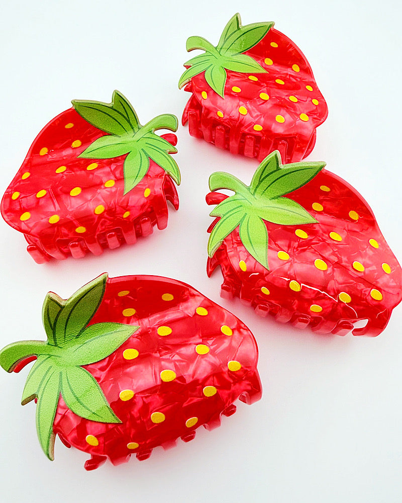 Strawberry Marbled Hair Clip