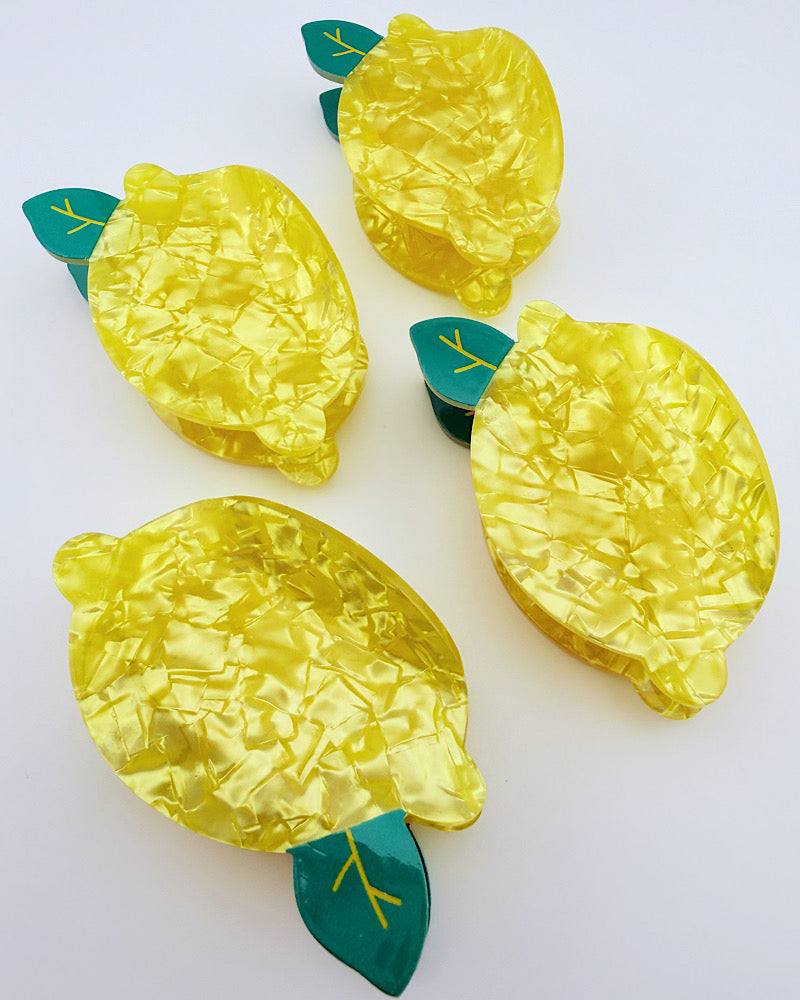 Lemon Marbled Hair Clip