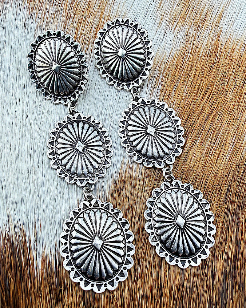 Country Roads Concho Earrings