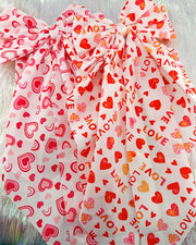 White Hearts French Bow