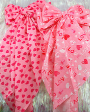 Pink Hearts French Bow