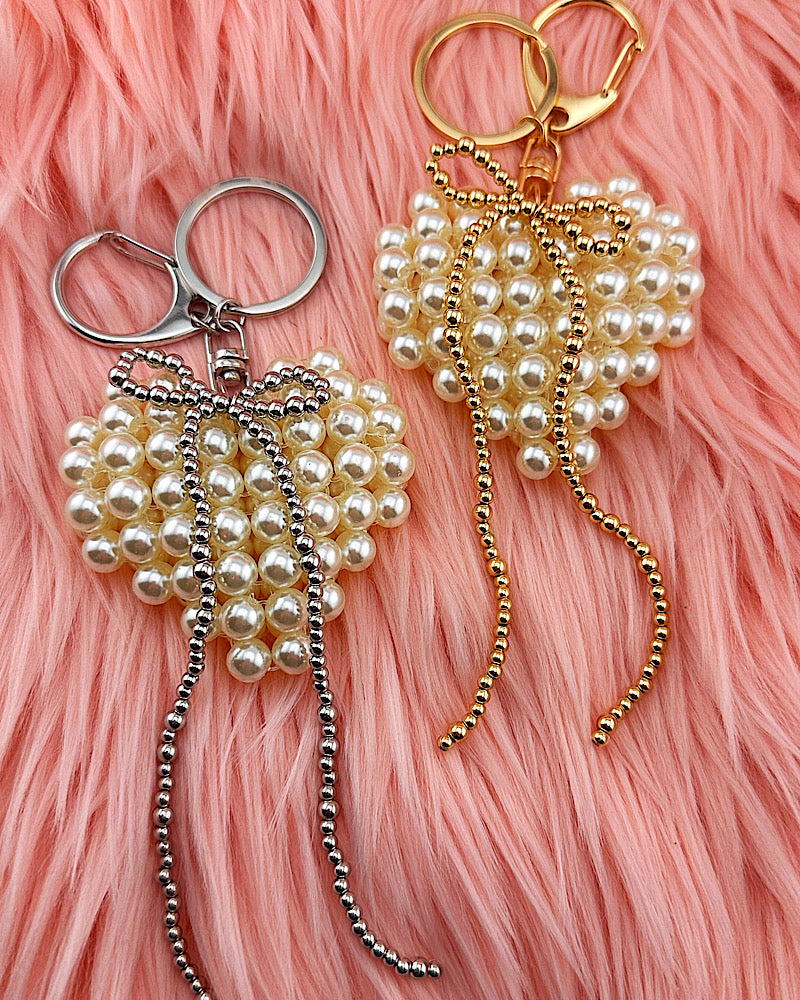 Pearl Heart Key Clip