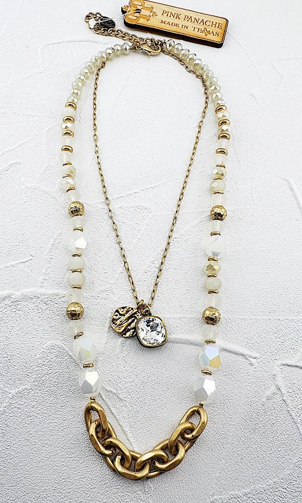 Kamille Chunky White Layer Necklace