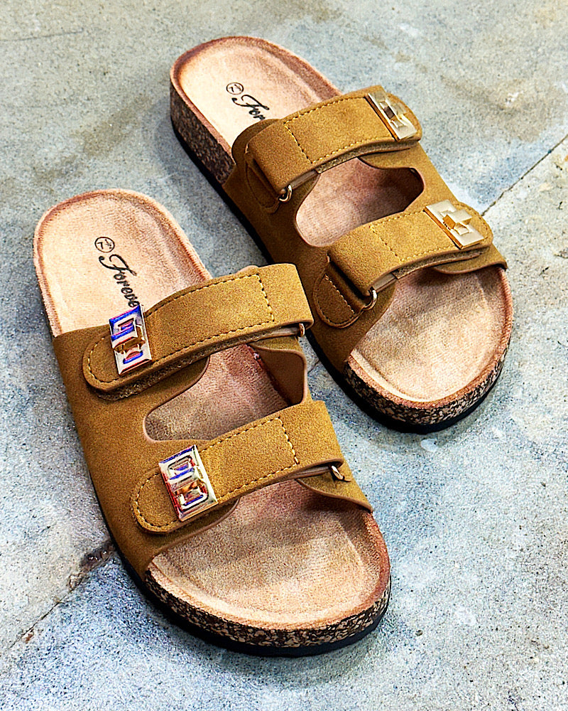 Remi Tan Buckle Slide