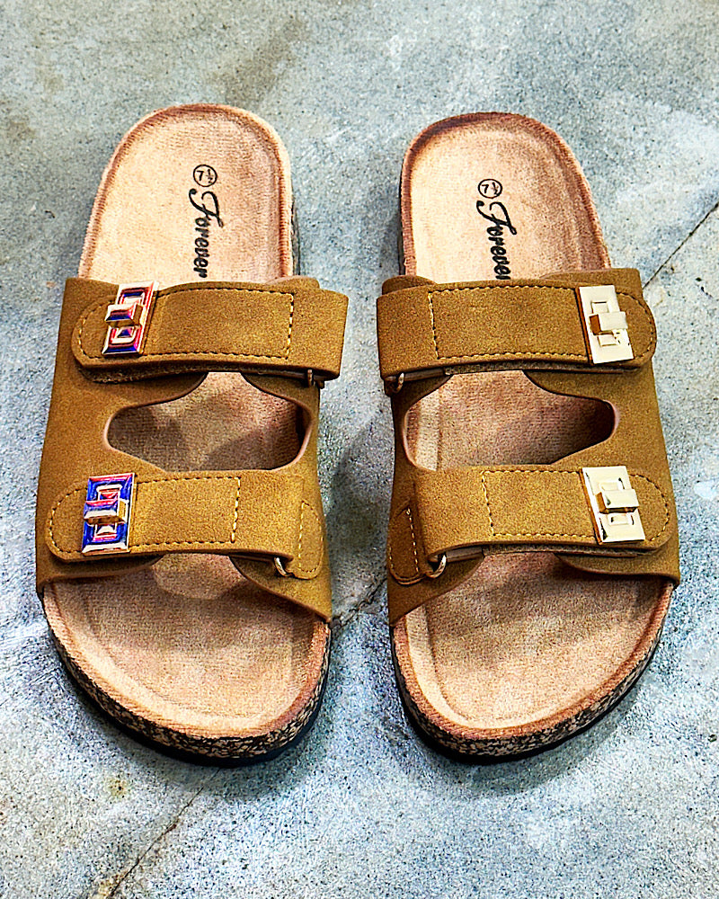Remi Tan Buckle Slide