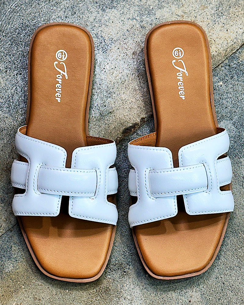 Camryn White Classic Slide - Final Sale!