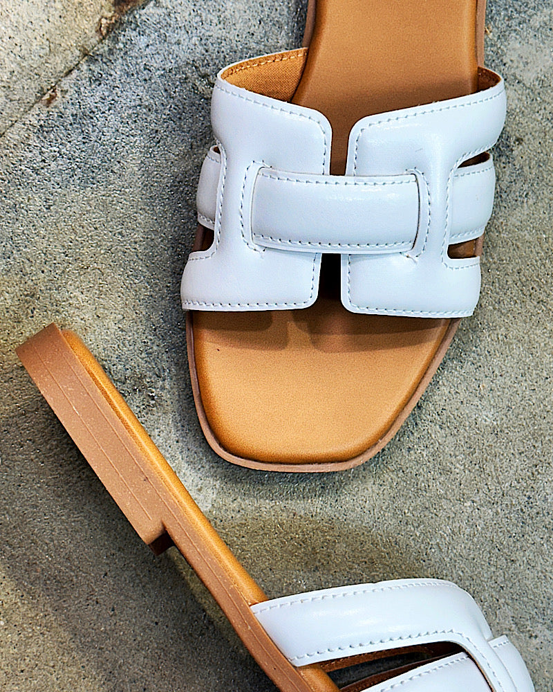 Camryn White Classic Slide - Final Sale!