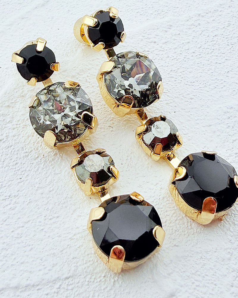 Crystal Vixen Black Earrings