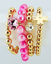 Arm Candy Pink 4pc Bracelet