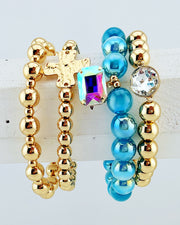 Arm Candy Teal 4pc Bracelet