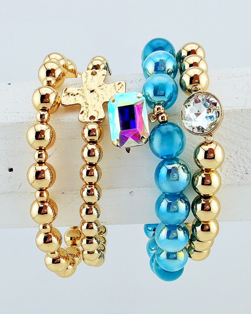 Arm Candy Teal 4pc Bracelet