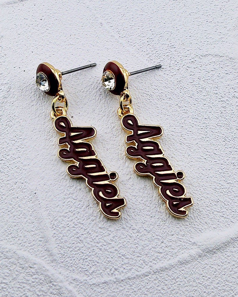 Aggies Bling Autograph Earrings