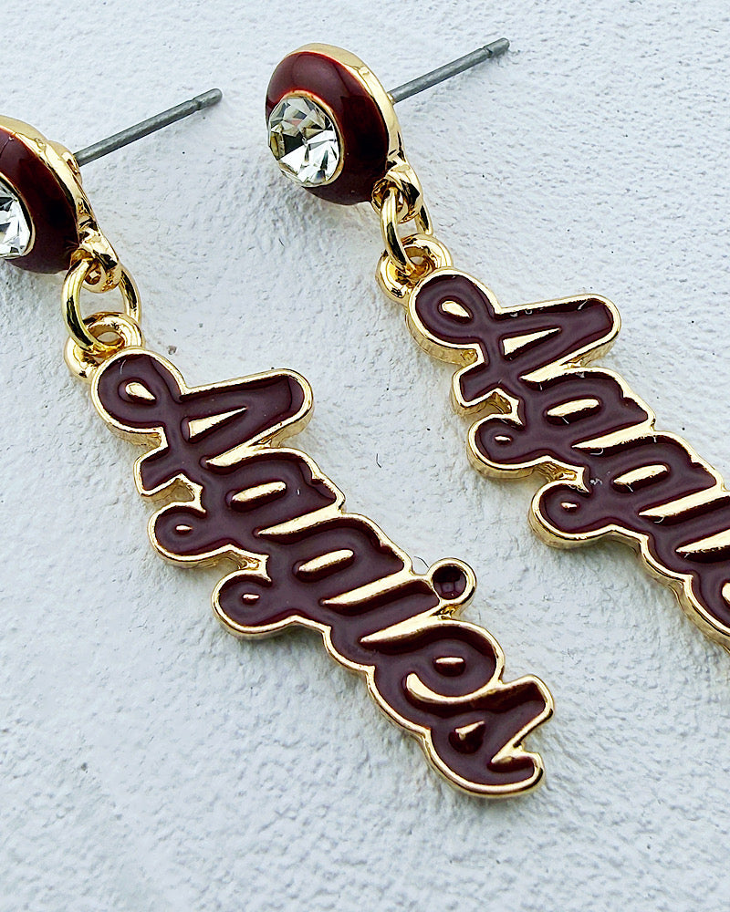 Aggies Bling Autograph Earrings