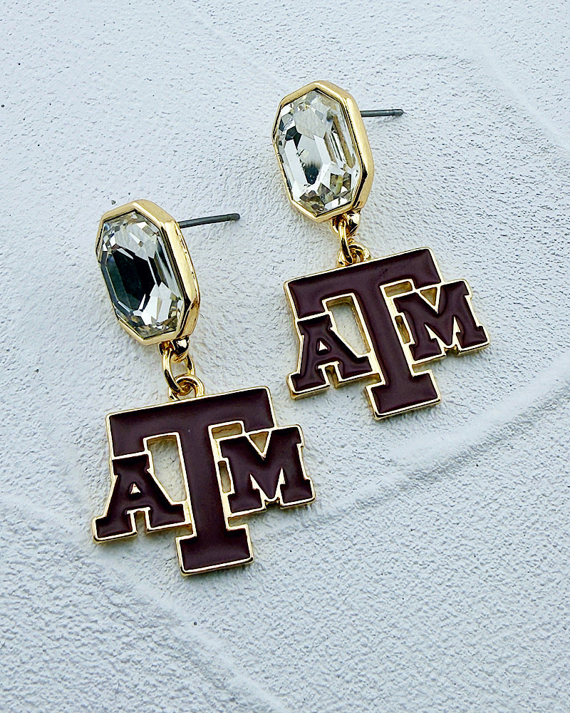 Texas A&M Jeweled Earrings