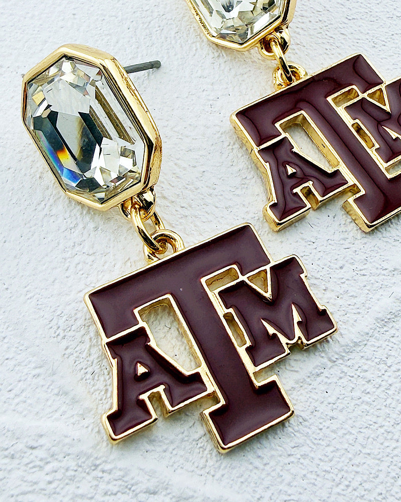 Texas A&M Jeweled Earrings