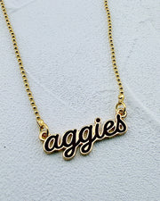 Aggies Script Necklace