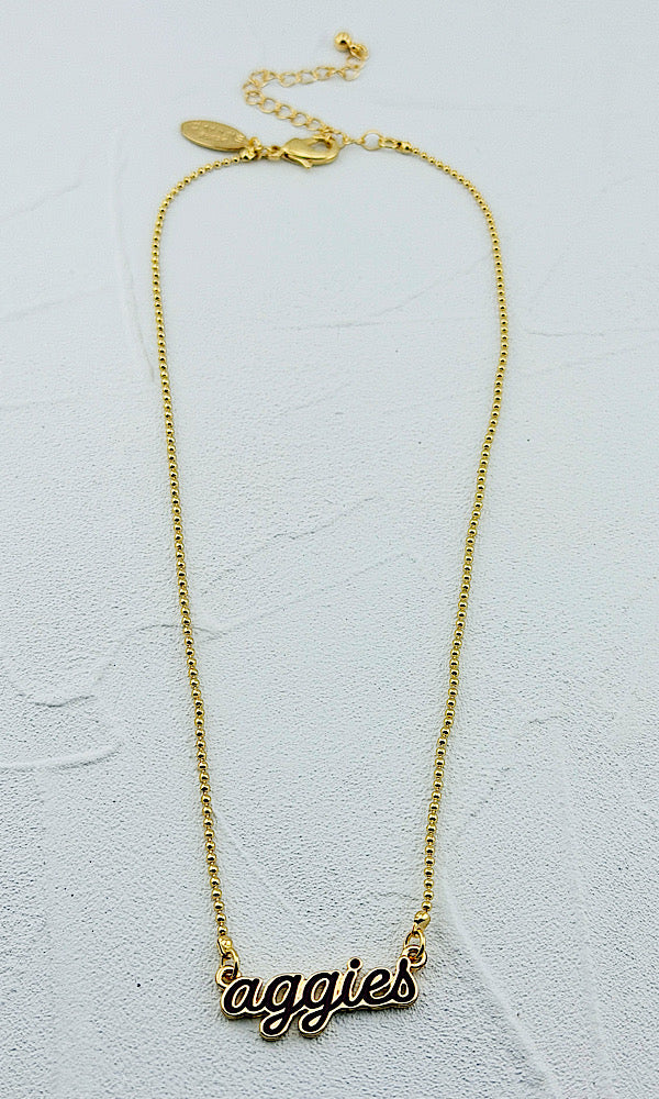 Aggies Script Necklace