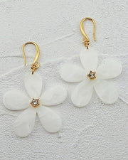 Petal Party White Earrings