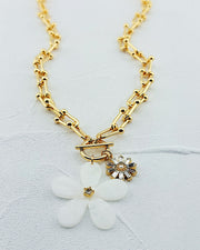 Petal Party White Necklace