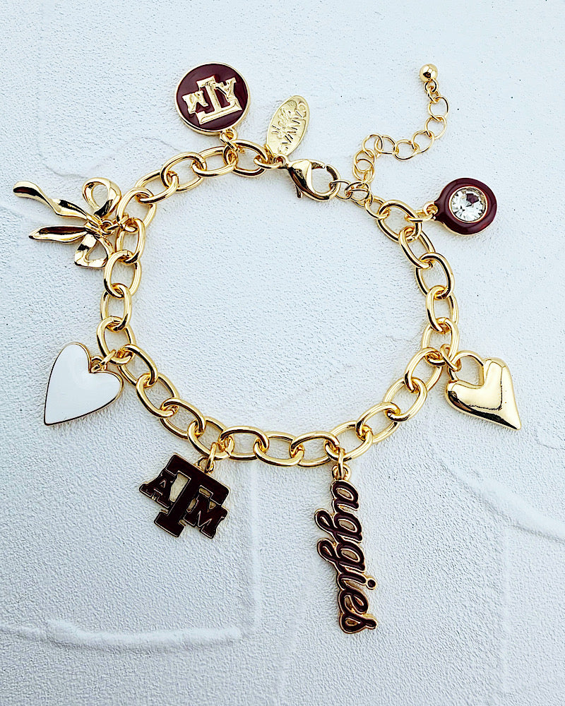 Texas A&M Charm Bracelet