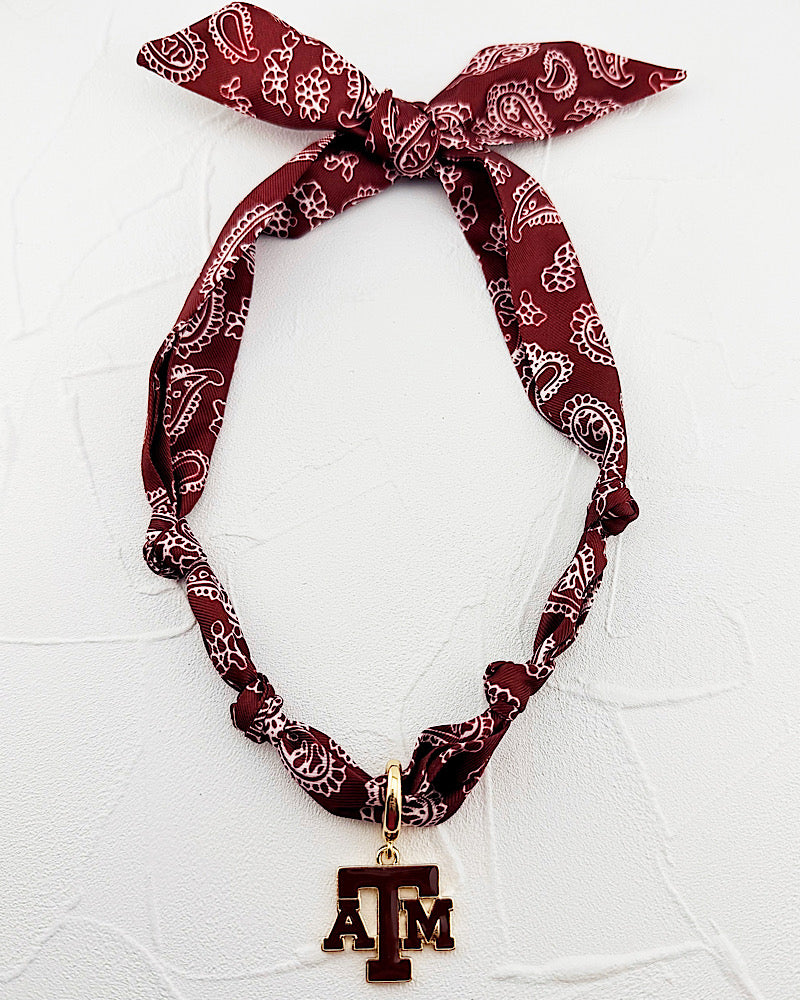 Texas A&M Bandana Scarf Necklace