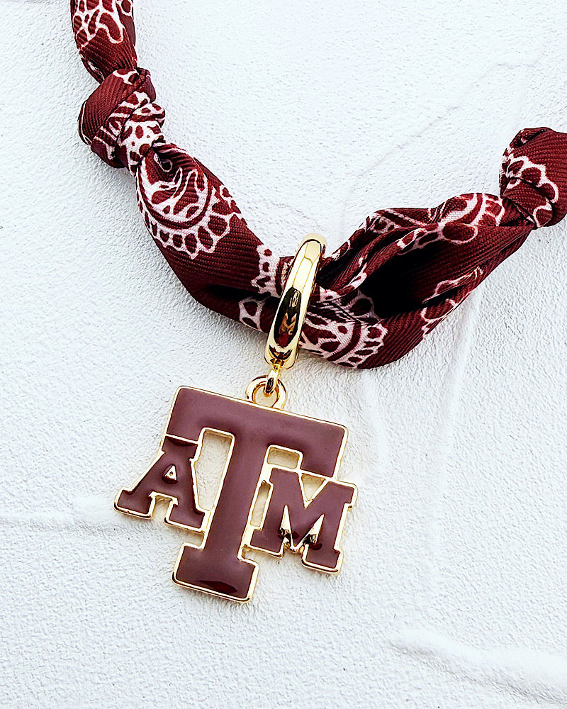Texas A&M Bandana Scarf Necklace