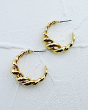 Golden Twirl Hoops