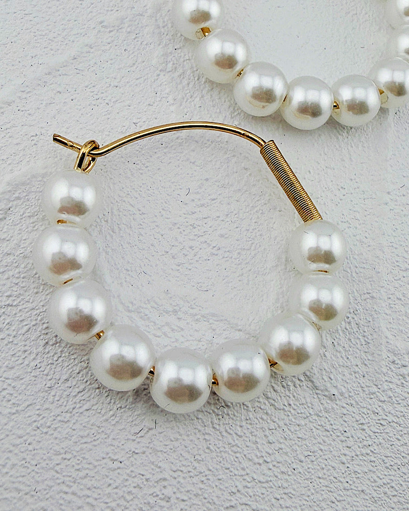 Simply Pearl Hoops