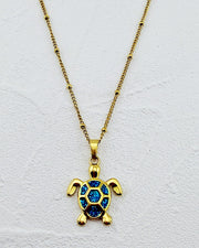 Golden Tide Turtle Necklace