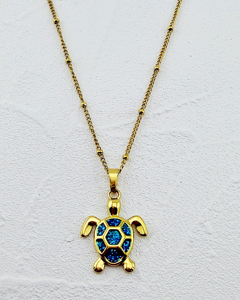 Golden Tide Turtle Necklace