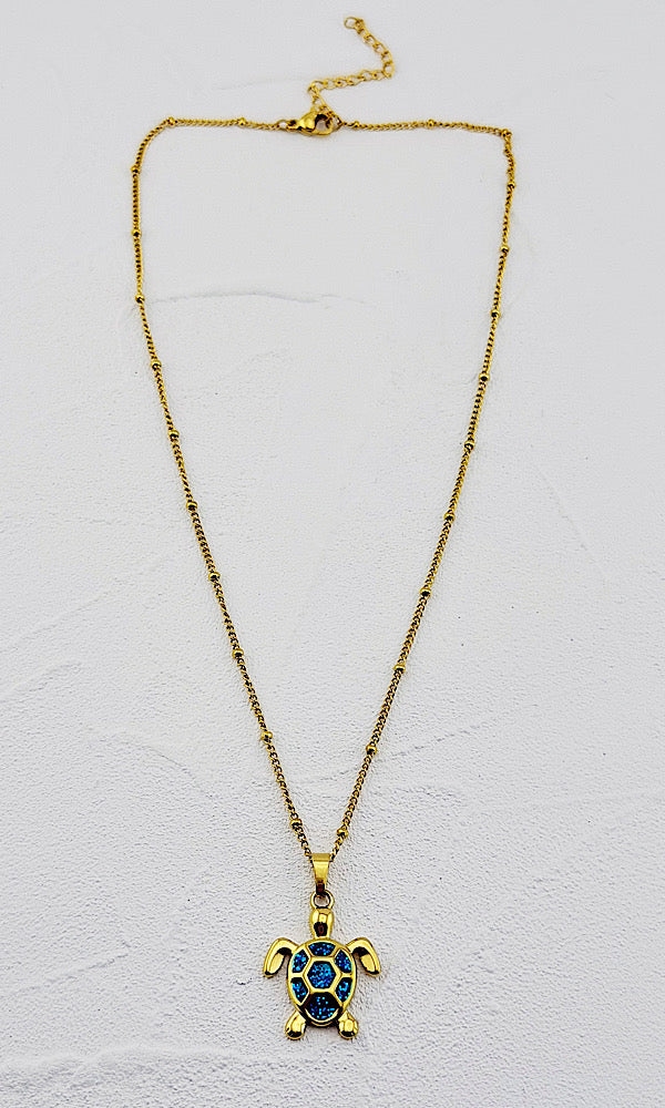 Golden Tide Turtle Necklace