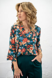 Hallie Green Floral Top
