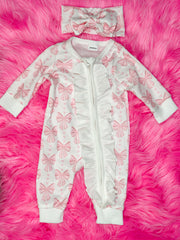 Bow Babe Ruffle Sleeper Set