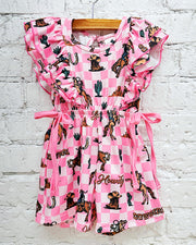 Howdy Cowgirl Checkered Romper