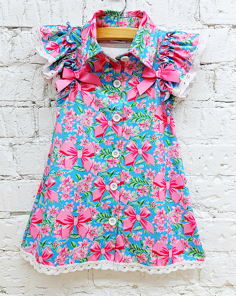 Jennie Pink & Blue Bow Dress