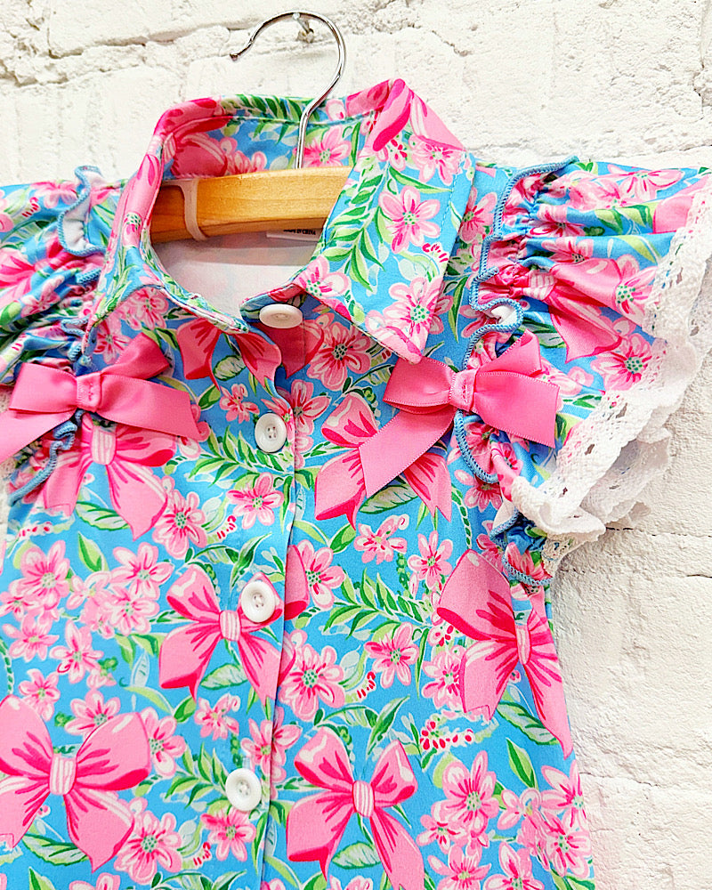Jennie Pink & Blue Bow Dress