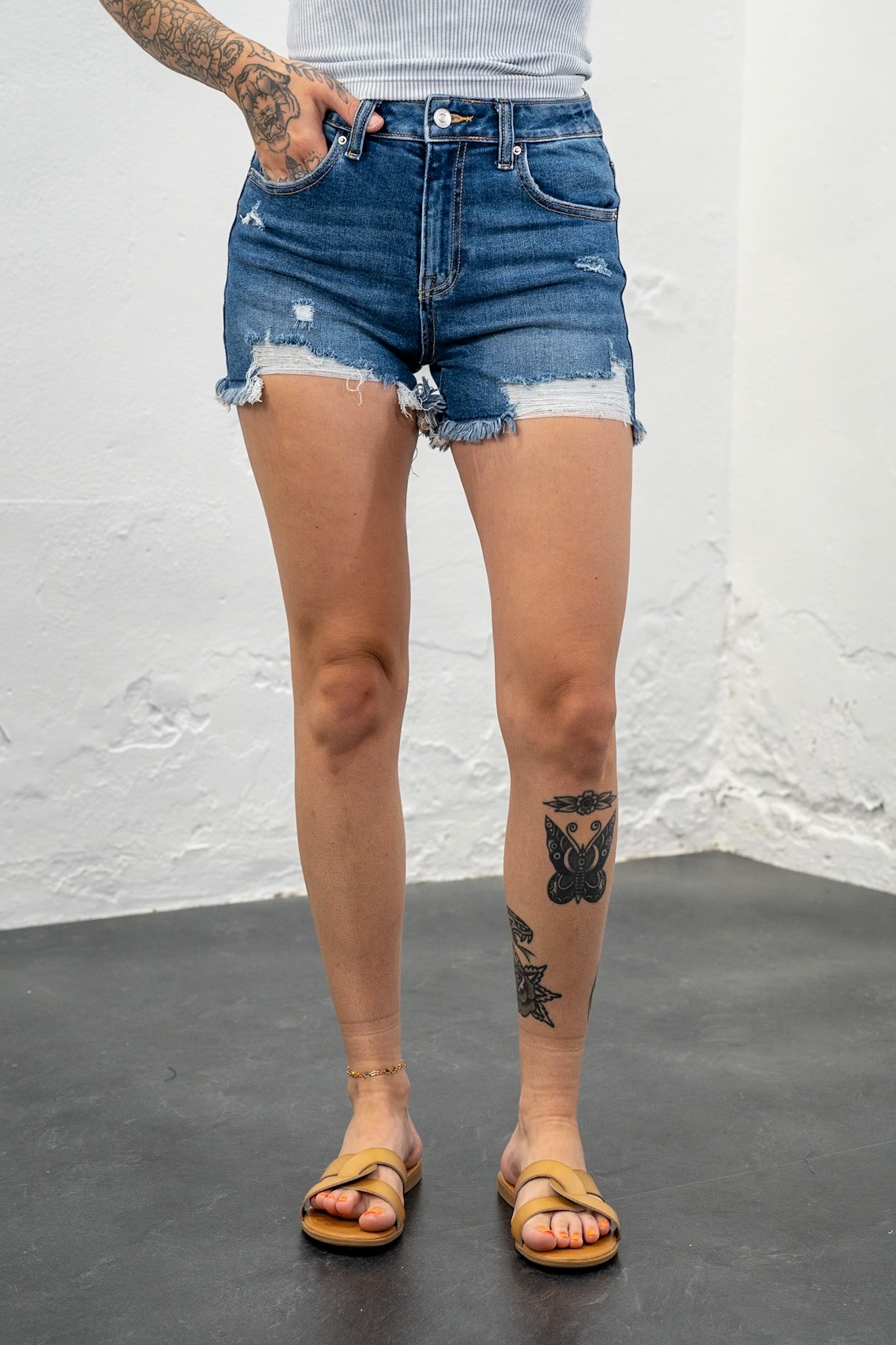 Zoey Distressed Denim Shorts